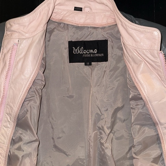 Wilson’s Leather Vintage Gray & Pink Bomber Jacket - Picture 7 of 10